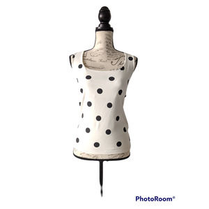 Zara white with black polka dot tank top